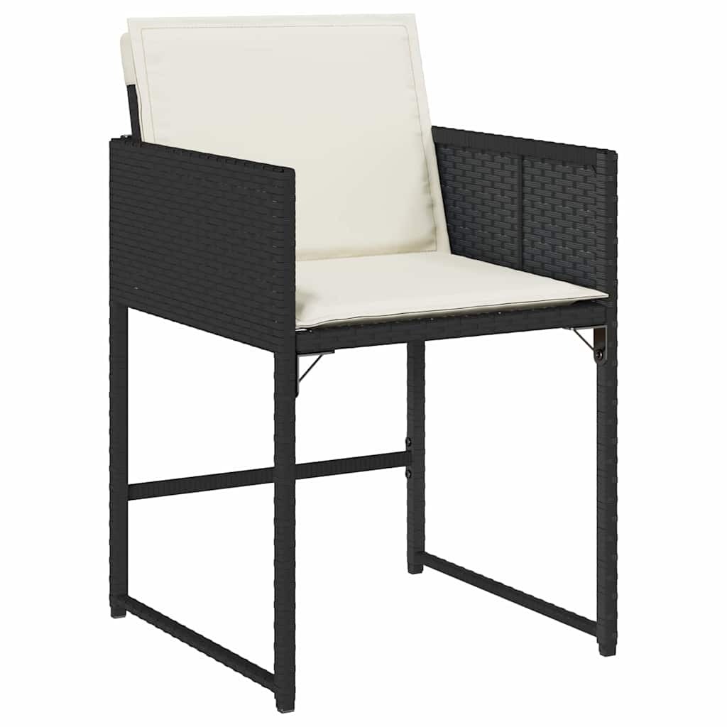 Tuin eettafelset 9 pcs Zwart poly rattan is nu te koop bij PeponiXL, paradijselijk wonen!