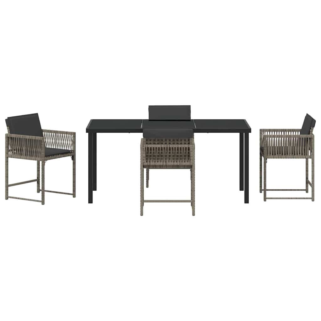 Tuin eettafelset 5 pcs Grijs poly rattan is nu te koop bij PeponiXL, paradijselijk wonen!