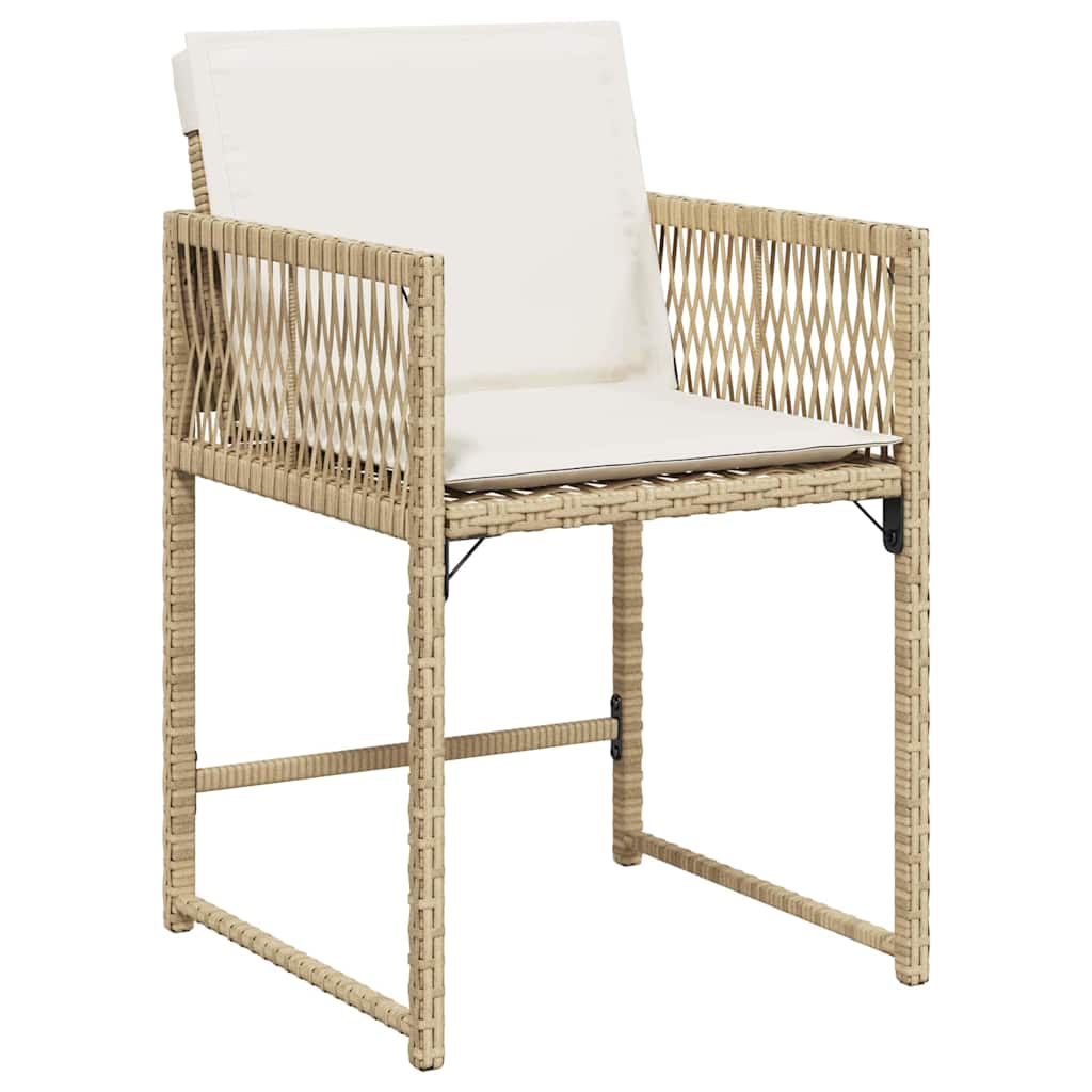 Tuin eettafelset 5 pcs Beige poly rattan is nu te koop bij PeponiXL, paradijselijk wonen!