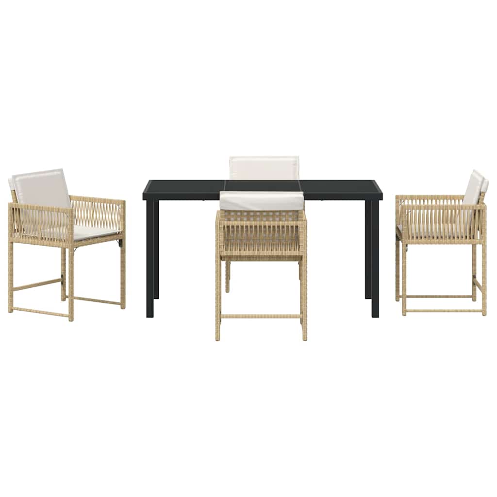 Tuin eettafelset 5 pcs Beige poly rattan is nu te koop bij PeponiXL, paradijselijk wonen!