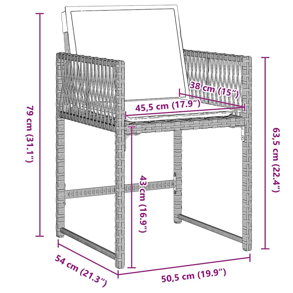 Tuin eettafelset 5 pcs Lichtgrijs poly rattan is nu te koop bij PeponiXL, paradijselijk wonen!