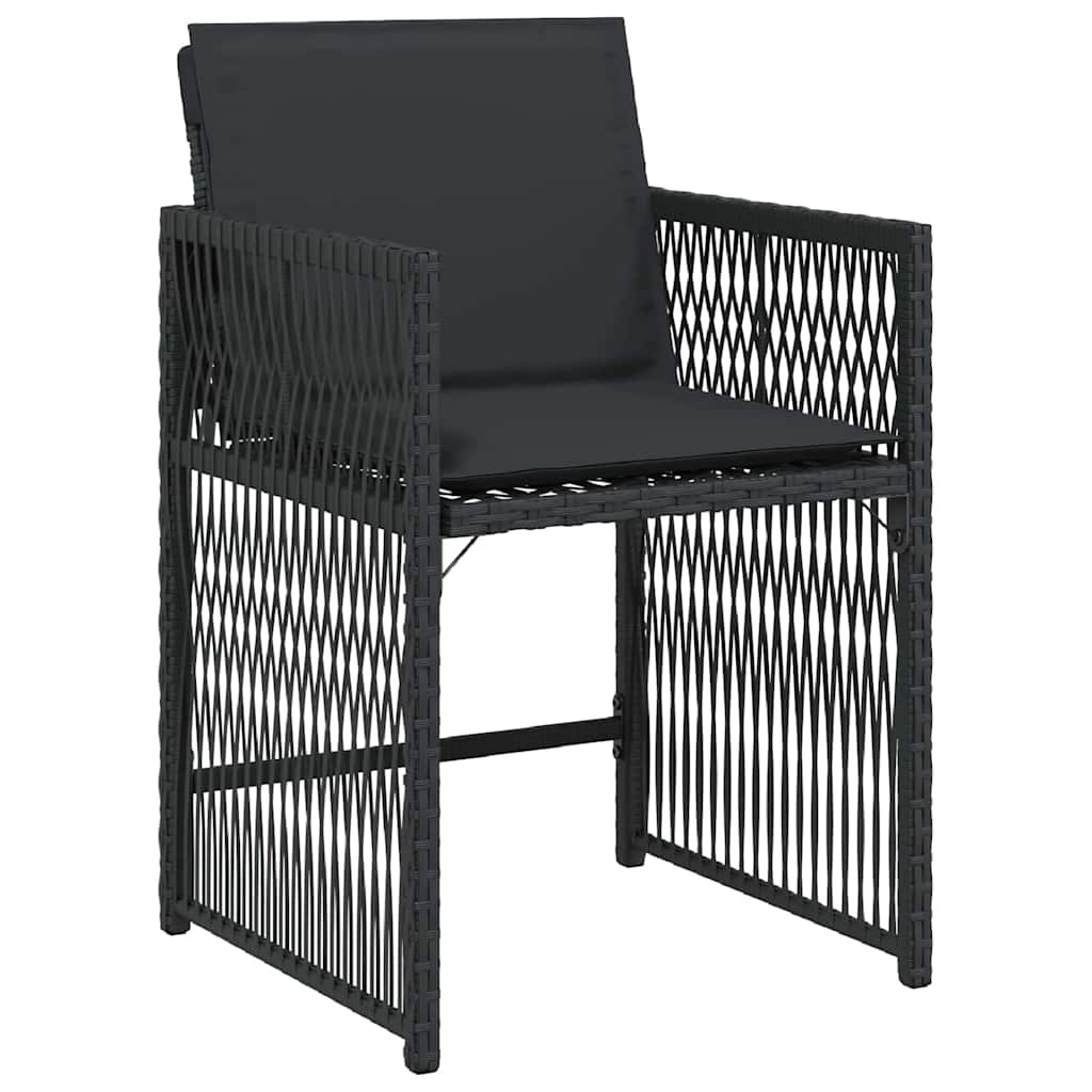 Tuin eettafelset 5 pcs Zwart poly rattan is nu te koop bij PeponiXL, paradijselijk wonen!