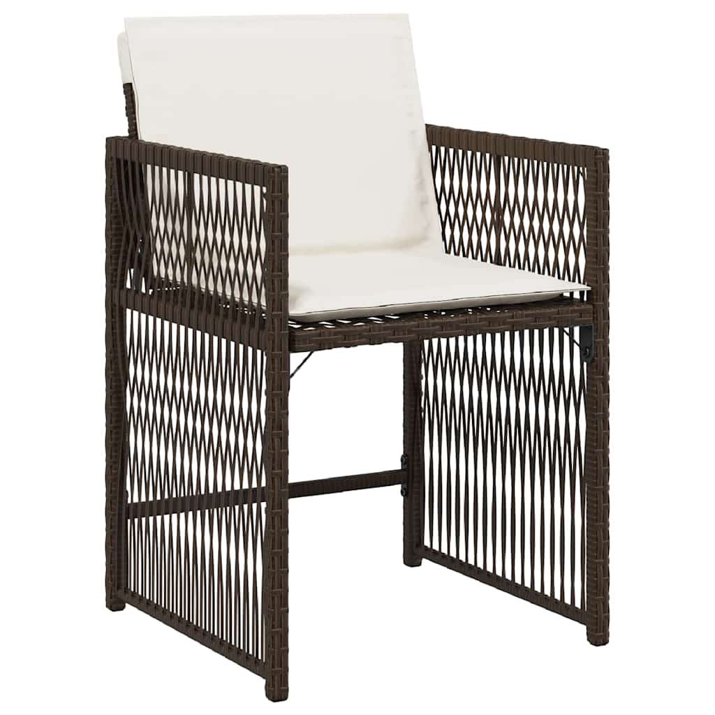 Tuin eettafelset 5 pcs Bruin poly rattan is nu te koop bij PeponiXL, paradijselijk wonen!