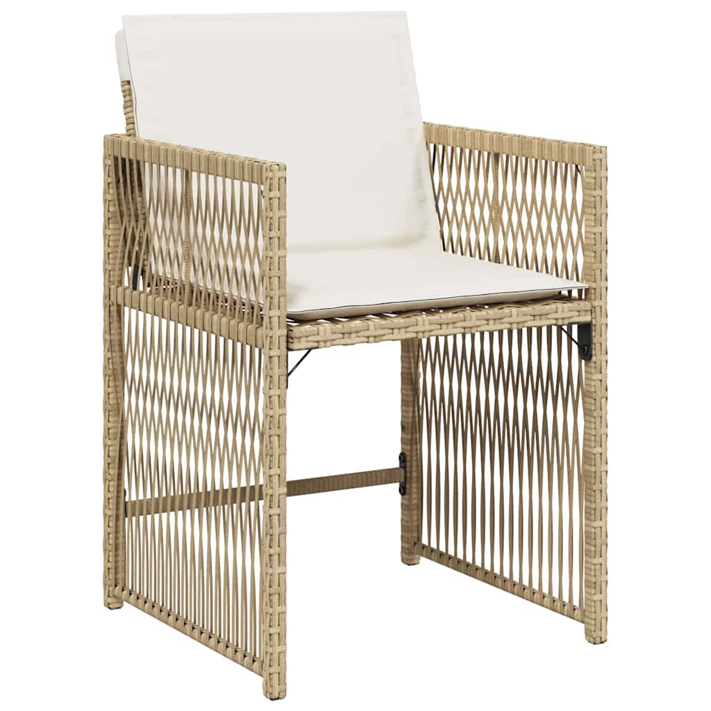 Tuin eettafelset 5 pcs Beige poly rattan is nu te koop bij PeponiXL, paradijselijk wonen!