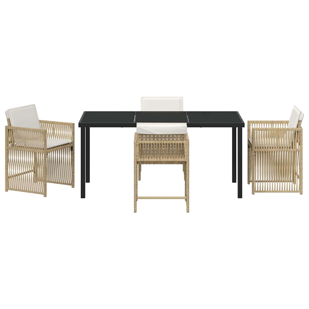 Tuin eettafelset 5 pcs Beige poly rattan is nu te koop bij PeponiXL, paradijselijk wonen!