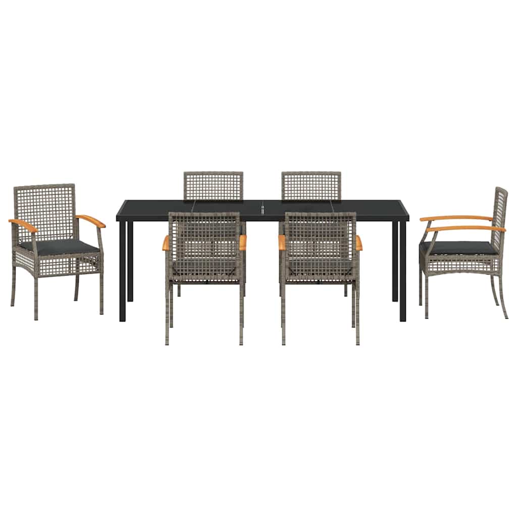 Tuin Eetset 7 pcs Grijs poly rattan is nu te koop bij PeponiXL, paradijselijk wonen!