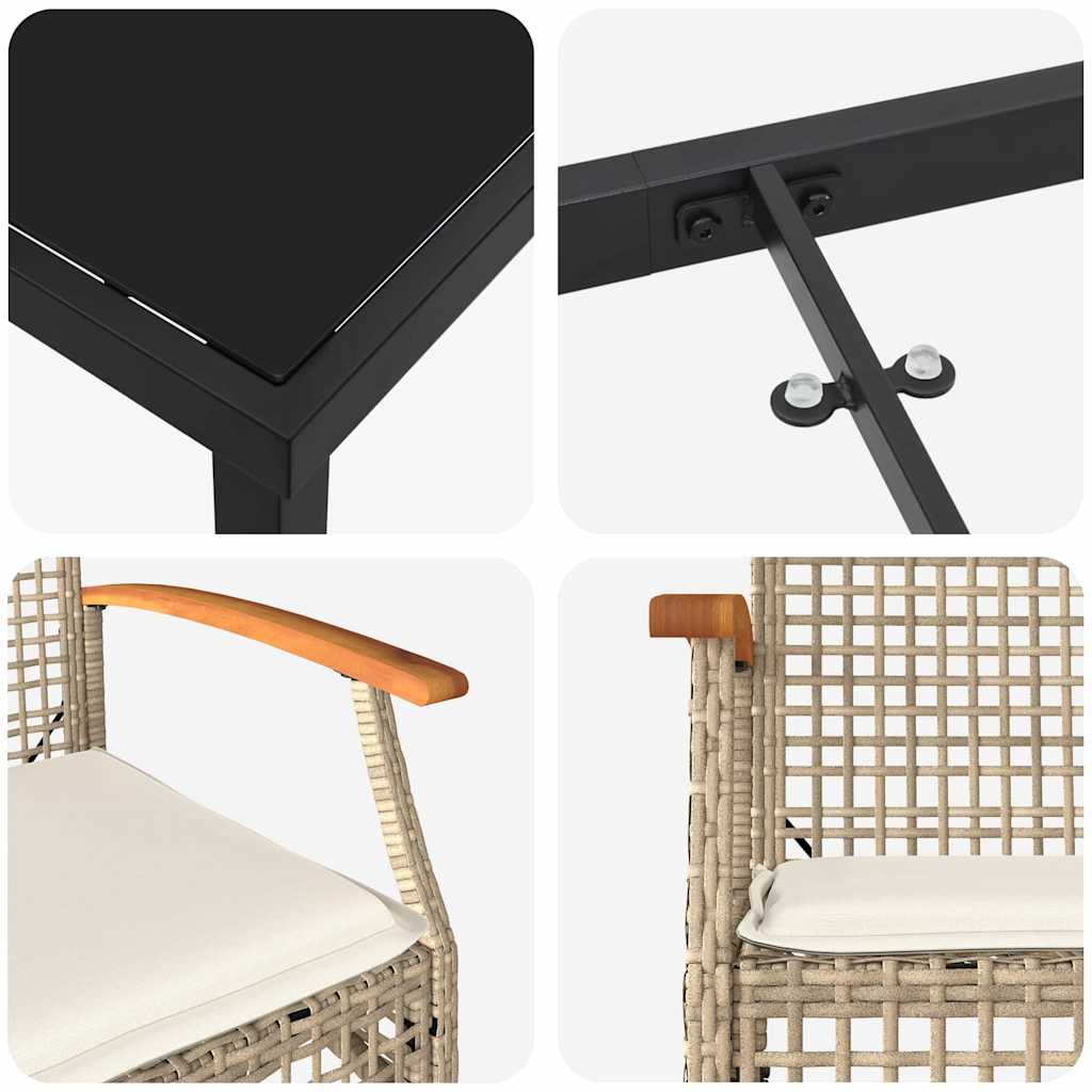 Tuin Eetset 5 pcs Beige poly rattan is nu te koop bij PeponiXL, paradijselijk wonen!