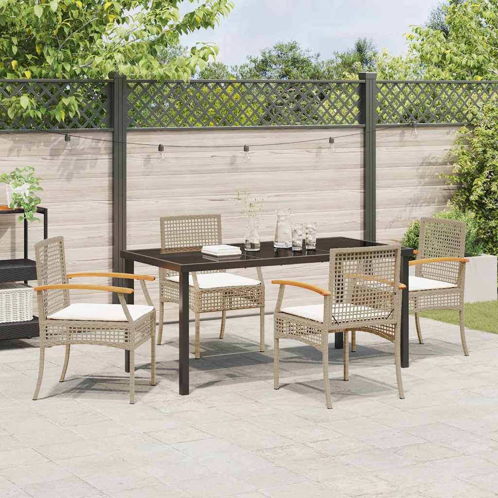 Tuin Eetset 5 pcs Beige poly rattan is nu te koop bij PeponiXL, paradijselijk wonen!