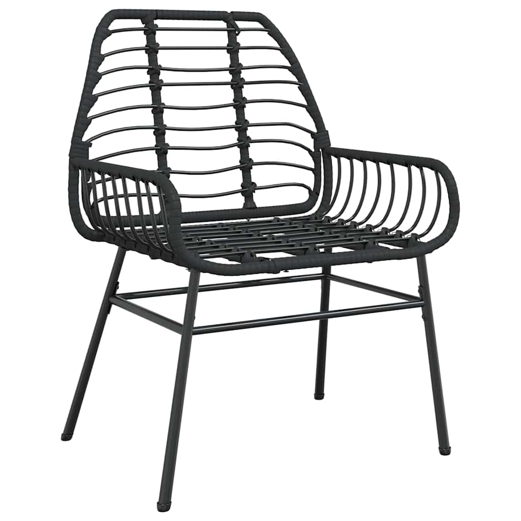 Tuin eettafelset 5 pcs Zwart poly rattan is nu te koop bij PeponiXL, paradijselijk wonen!
