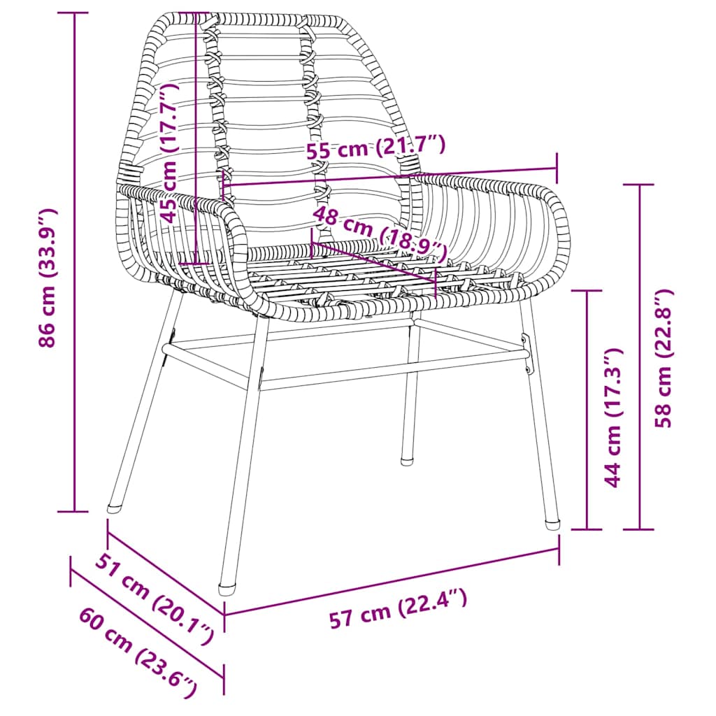 Tuin eettafelset 7 pcs Zwart poly rattan is nu te koop bij PeponiXL, paradijselijk wonen!