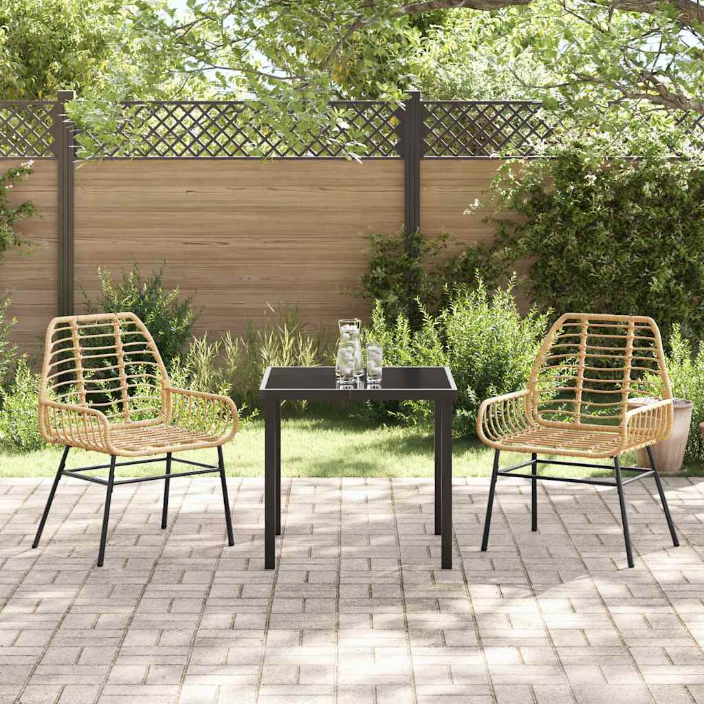 Tuin eettafelset 3 pcs Bruin poly rattan is nu te koop bij PeponiXL, paradijselijk wonen!