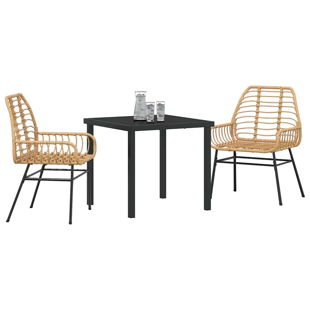 Tuin eettafelset 3 pcs Bruin poly rattan is nu te koop bij PeponiXL, paradijselijk wonen!