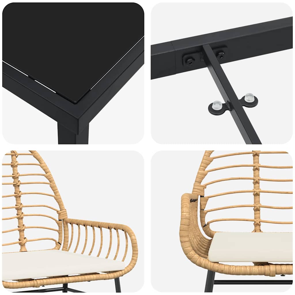 Tuin eettafelset 7 pcs Bruin poly rattan is nu te koop bij PeponiXL, paradijselijk wonen!