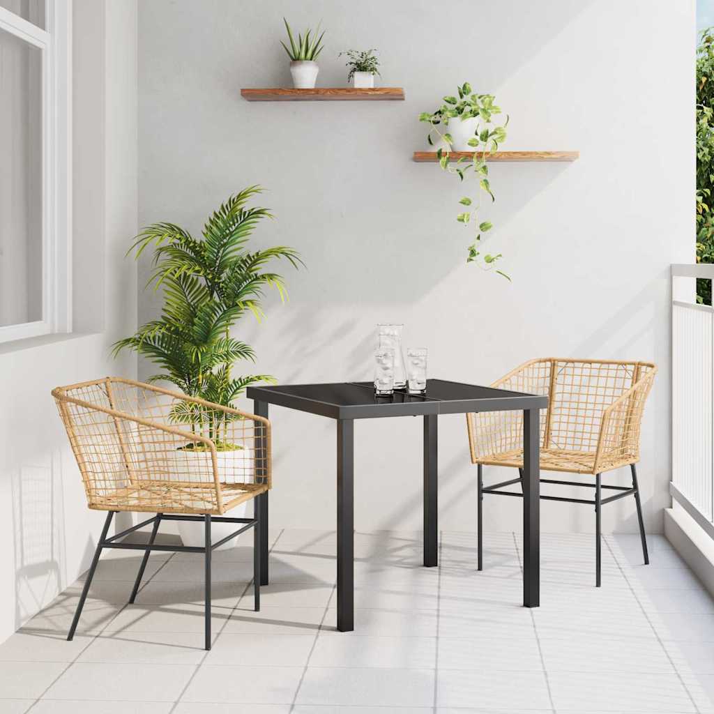 Tuin eettafelset 3 pcs Bruin poly rattan is nu te koop bij PeponiXL, paradijselijk wonen!