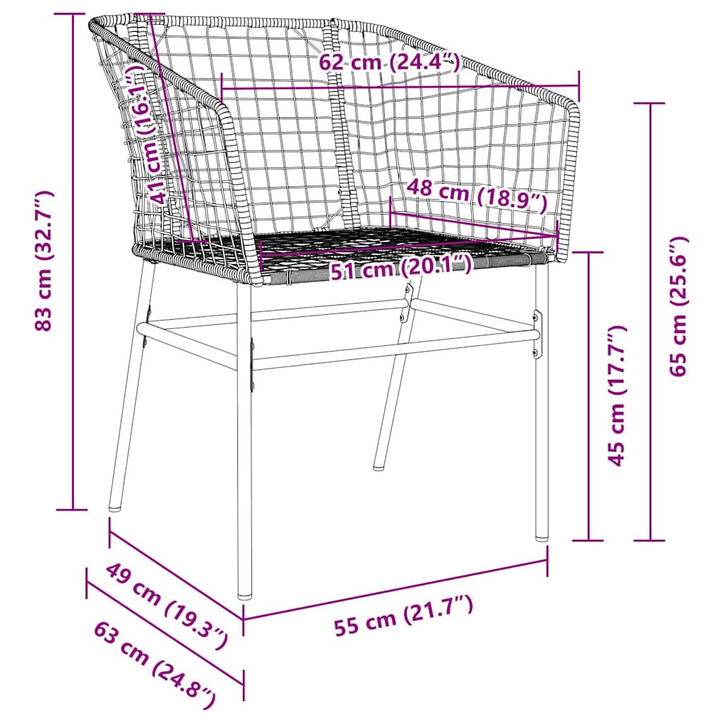 Tuin eettafelset 3 pcs Bruin poly rattan is nu te koop bij PeponiXL, paradijselijk wonen!