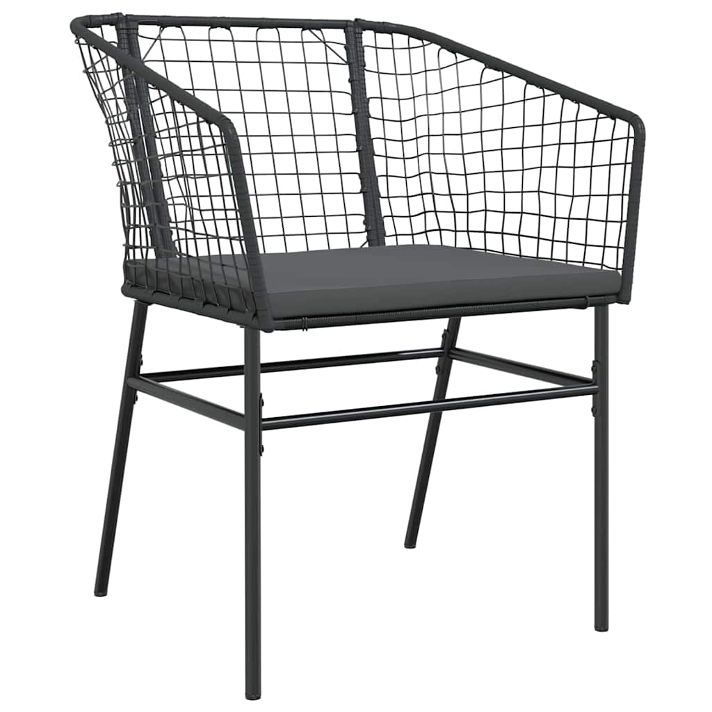 Tuin eettafelset 3 pcs Zwart poly rattan is nu te koop bij PeponiXL, paradijselijk wonen!
