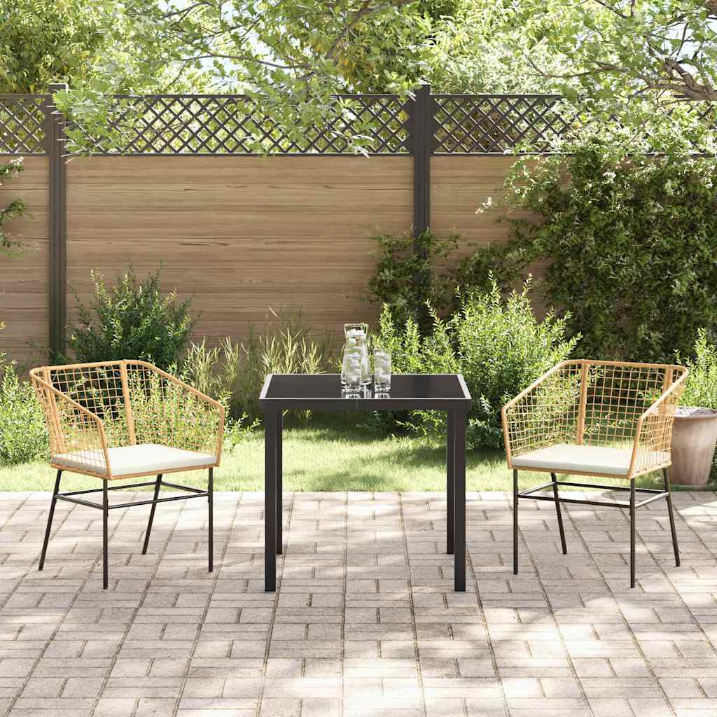 Tuin eettafelset 3 pcs Bruin poly rattan is nu te koop bij PeponiXL, paradijselijk wonen!
