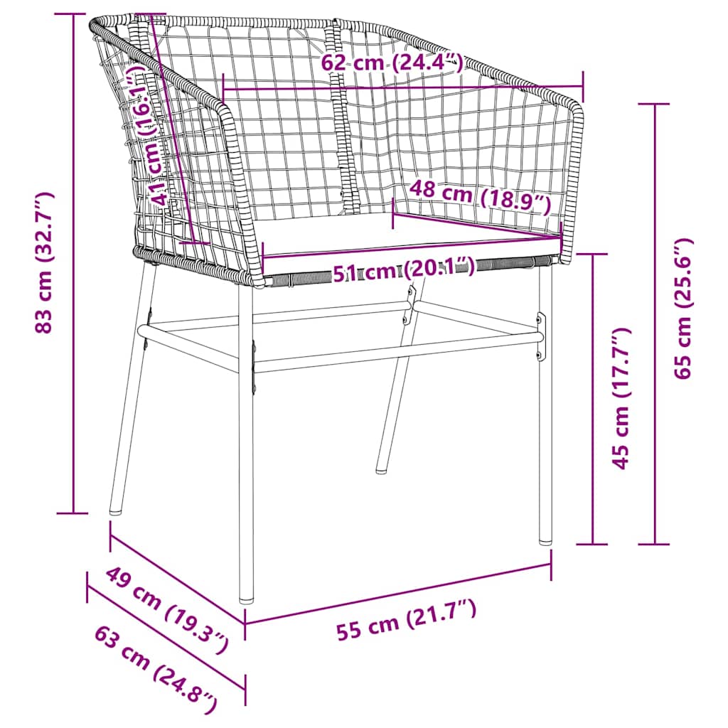 Tuin eettafelset 3 pcs Bruin poly rattan is nu te koop bij PeponiXL, paradijselijk wonen!