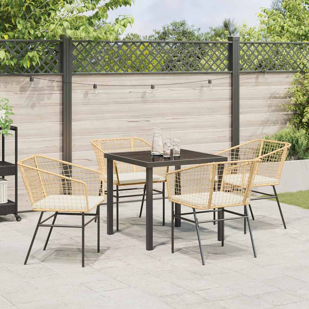 Tuin eettafelset 5 pcs Bruin poly rattan is nu te koop bij PeponiXL, paradijselijk wonen!