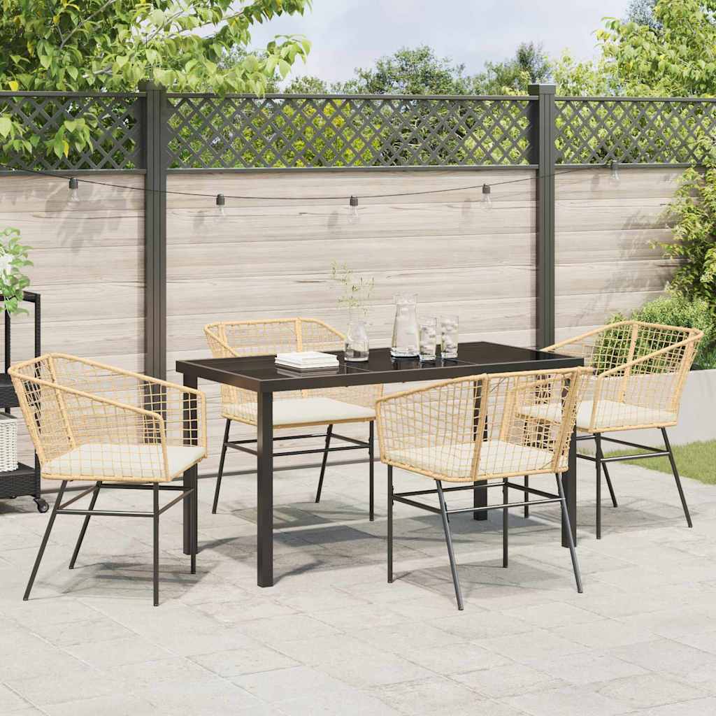 Tuin eettafelset 5 pcs Bruin poly rattan is nu te koop bij PeponiXL, paradijselijk wonen!