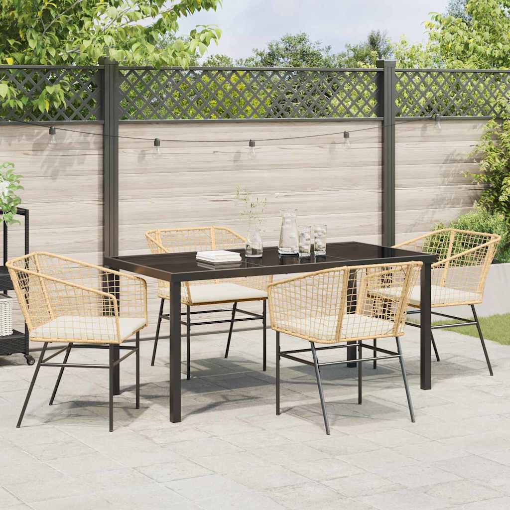 Tuin eettafelset 5 pcs Bruin poly rattan is nu te koop bij PeponiXL, paradijselijk wonen!