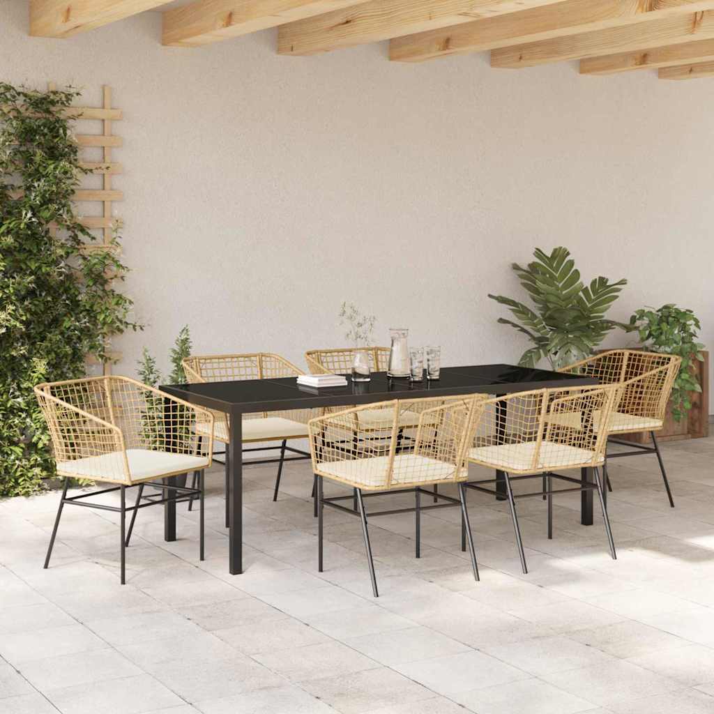 Tuin eettafelset 7 pcs Bruin poly rattan is nu te koop bij PeponiXL, paradijselijk wonen!