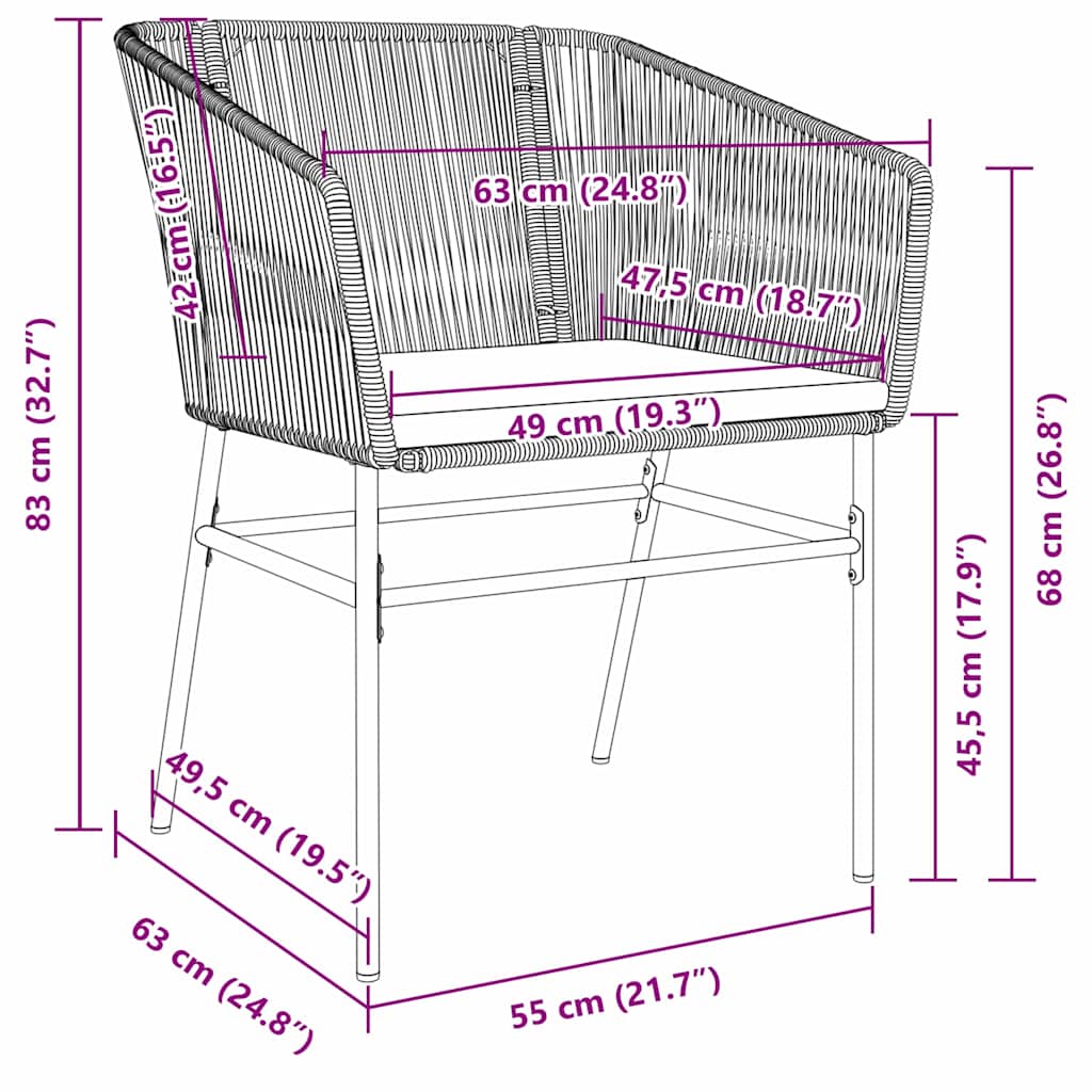 Tuin eettafelset met kussen 9 pcs Zwart Gepoedercoat staal is nu te koop bij PeponiXL, paradijselijk wonen!