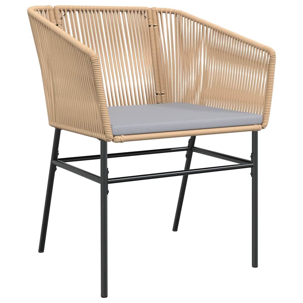 Tuin eettafelset met kussen 5 pcs Bruin Gepoedercoat staal is nu te koop bij PeponiXL, paradijselijk wonen!