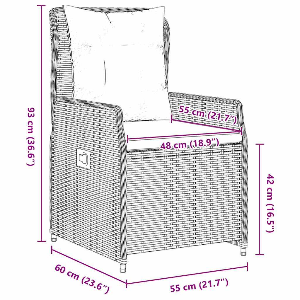 Tuin eettafelset 5 pcs Grijs poly rattan is nu te koop bij PeponiXL, paradijselijk wonen!
