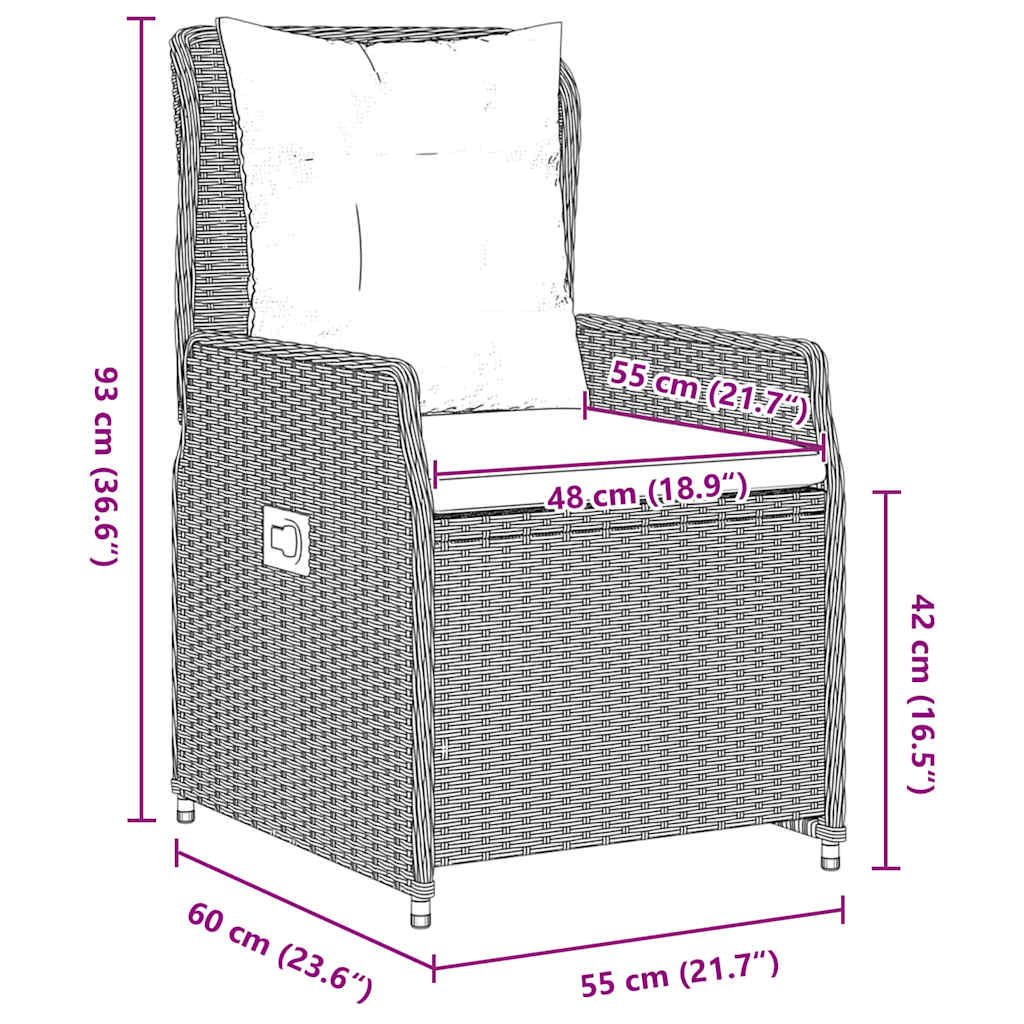 Tuin eettafelset 5 pcs Lichtgrijs poly rattan is nu te koop bij PeponiXL, paradijselijk wonen!