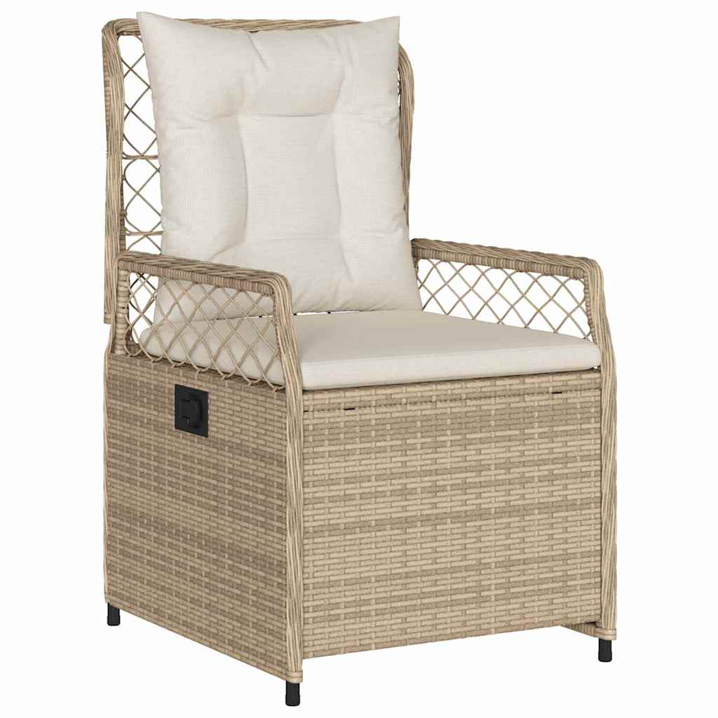 Tuin eettafelset 7 pcs Beige en Crème Wit poly rattan is nu te koop bij PeponiXL, paradijselijk wonen!