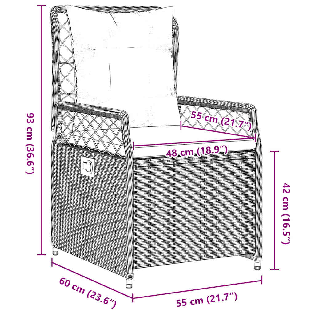 Tuin eettafelset 5 pcs Lichtgrijs poly rattan is nu te koop bij PeponiXL, paradijselijk wonen!