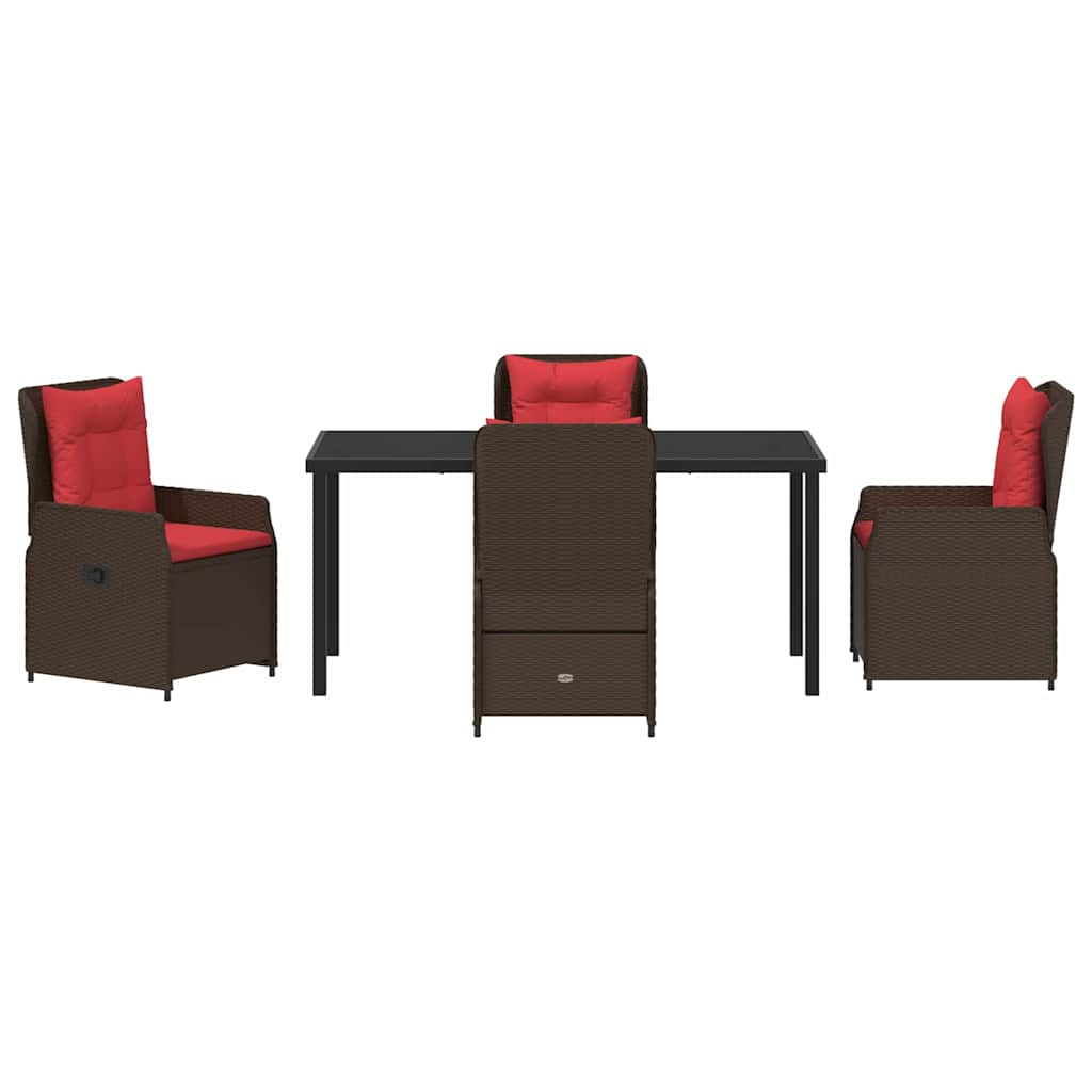 Tuin Eetset 5 pcs Bruin Poly riet is nu te koop bij PeponiXL, paradijselijk wonen!