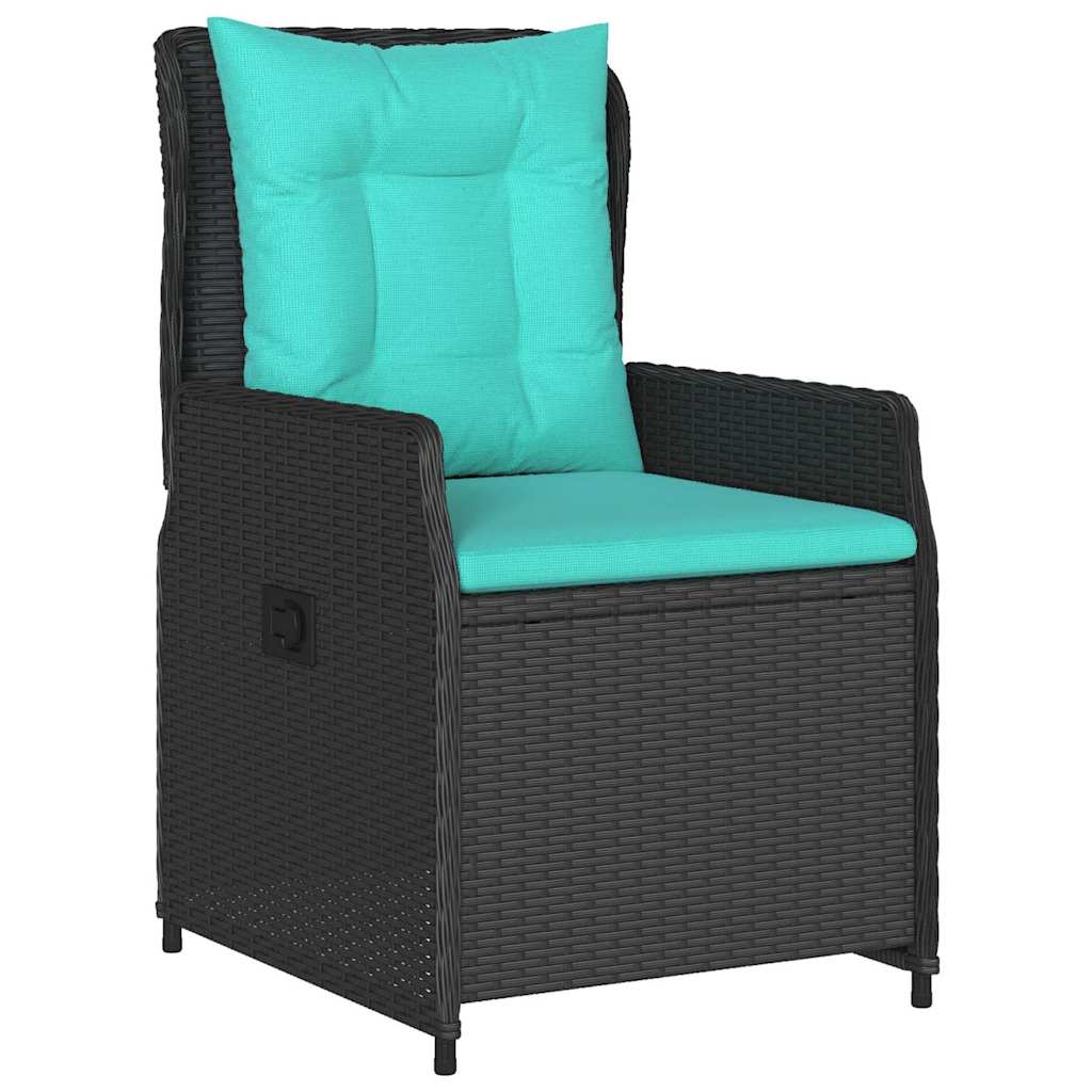 Tuin Eetset met kussen 7 pcs Zwart Poly riet is nu te koop bij PeponiXL, paradijselijk wonen!