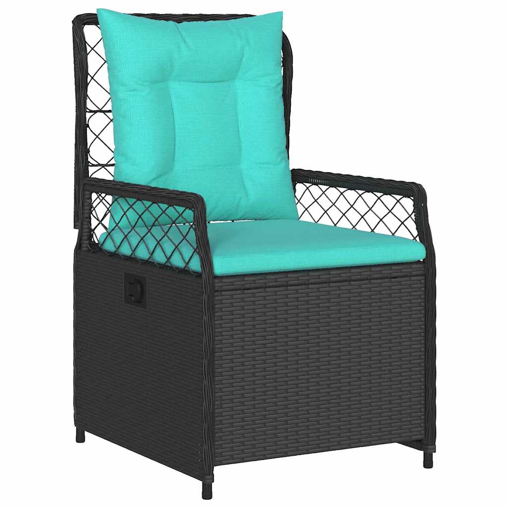 Tuin eettafelset 7 pcs Zwart poly rattan is nu te koop bij PeponiXL, paradijselijk wonen!