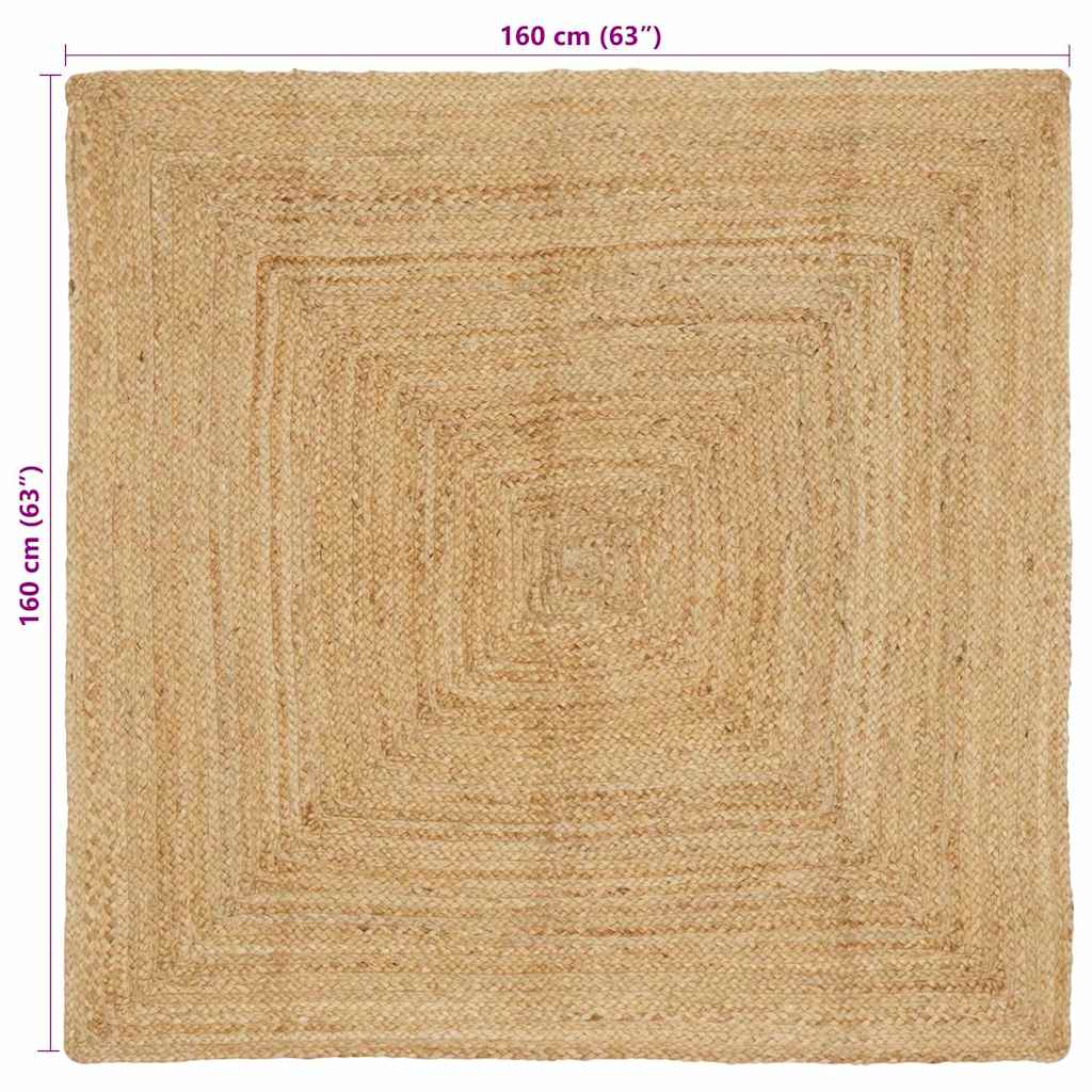 Gebied Tapijt Beige 160 x 160 cm Jute is nu te koop bij PeponiXL, paradijselijk wonen!