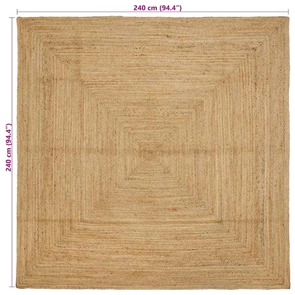 Gebied Tapijt Beige 240 x 240 cm Jute is nu te koop bij PeponiXL, paradijselijk wonen!