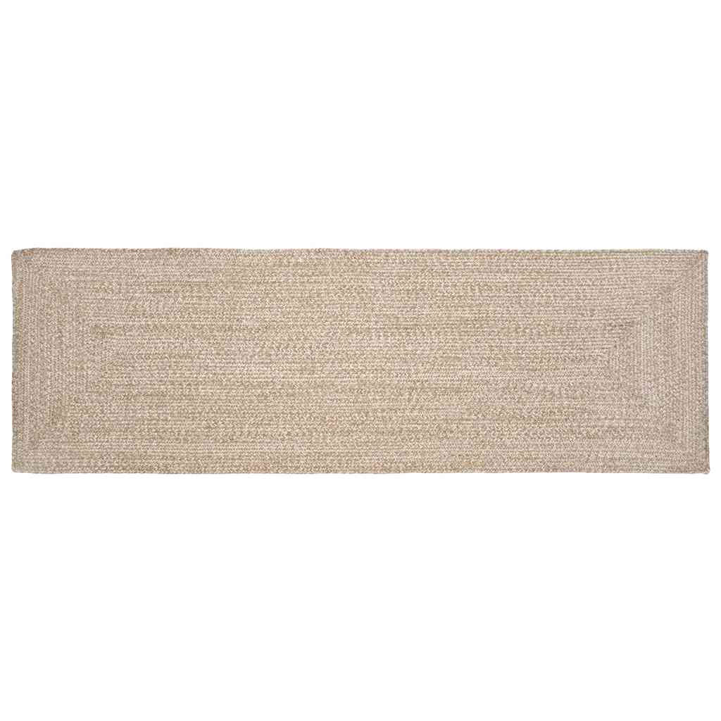 Vloerkleden Rechthoekig Natuurlijk en Wit 80 x 250 cm Jute is nu te koop bij PeponiXL, paradijselijk wonen!