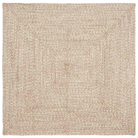 Vloerkleden Vierkant Natuurlijk en Wit 120 x 120 cm Jute is nu te koop bij PeponiXL, paradijselijk wonen!