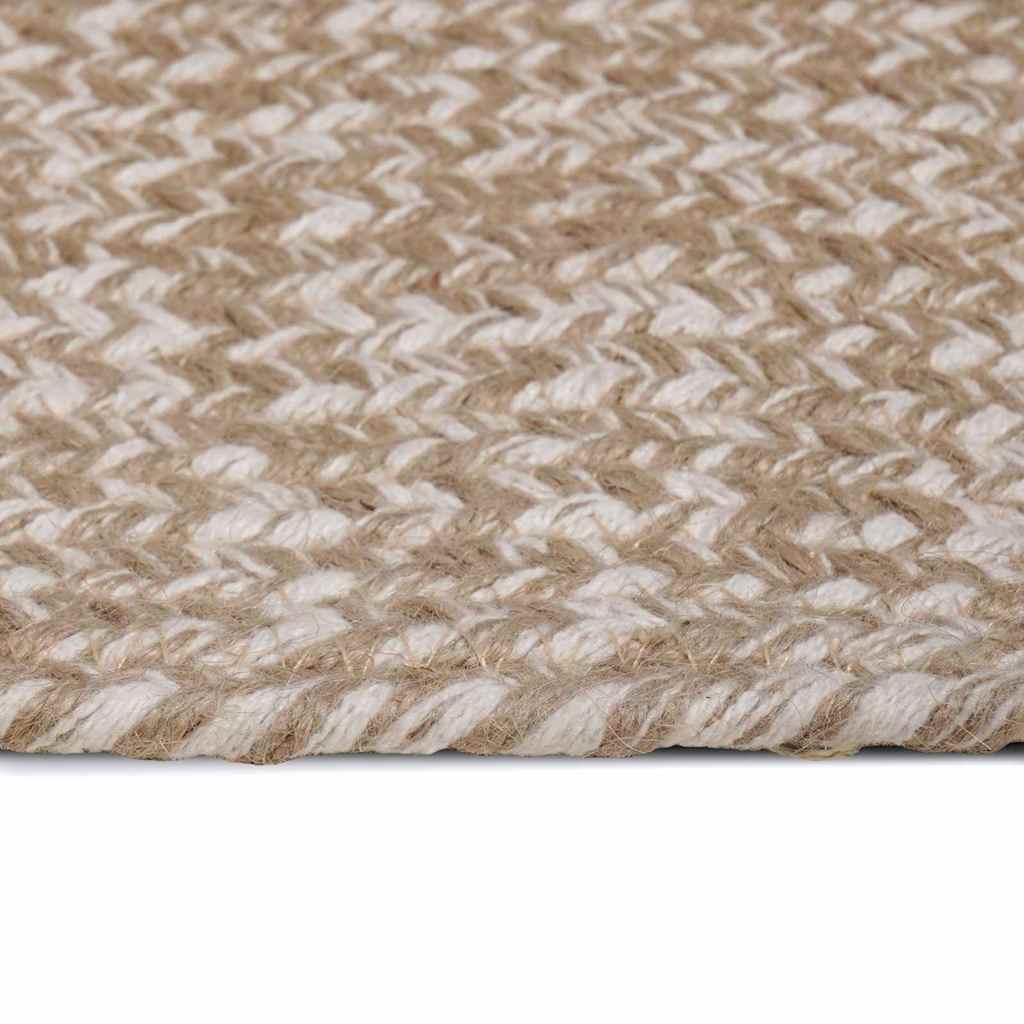Vloerkleden Rechthoekig Natuurlijk en Wit 140 x 200 cm Jute is nu te koop bij PeponiXL, paradijselijk wonen!
