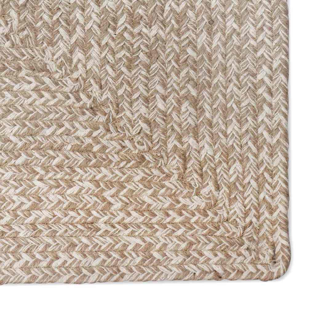 Vloerkleden Rechthoekig Natuurlijk en Wit 140 x 200 cm Jute is nu te koop bij PeponiXL, paradijselijk wonen!