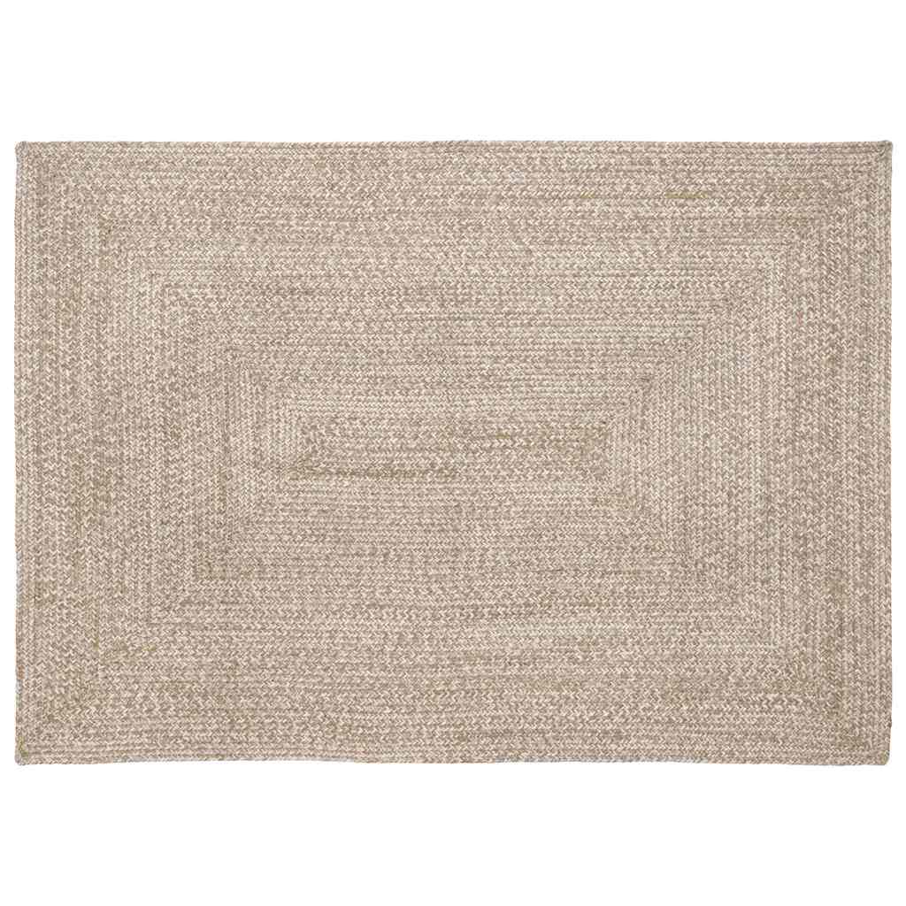 Vloerkleden Rechthoekig Natuurlijk en Wit 140 x 200 cm Jute is nu te koop bij PeponiXL, paradijselijk wonen!