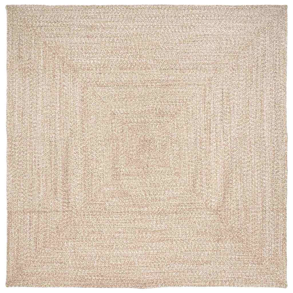 Vloerkleden Vierkant Natuurlijk en Wit 240 x 240 cm Jute is nu te koop bij PeponiXL, paradijselijk wonen!