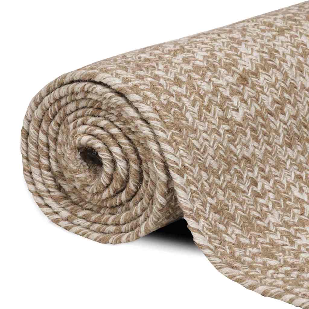 Vloerkleden Vierkant Natuurlijk en Wit 300 x 300 cm Jute is nu te koop bij PeponiXL, paradijselijk wonen!