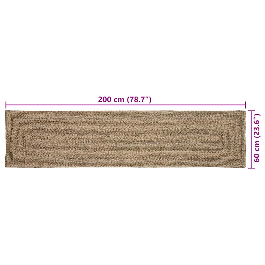 Vloerkleden Rechthoekig Naturel en Zwart 60 x 200 cm Jute is nu te koop bij PeponiXL, paradijselijk wonen!