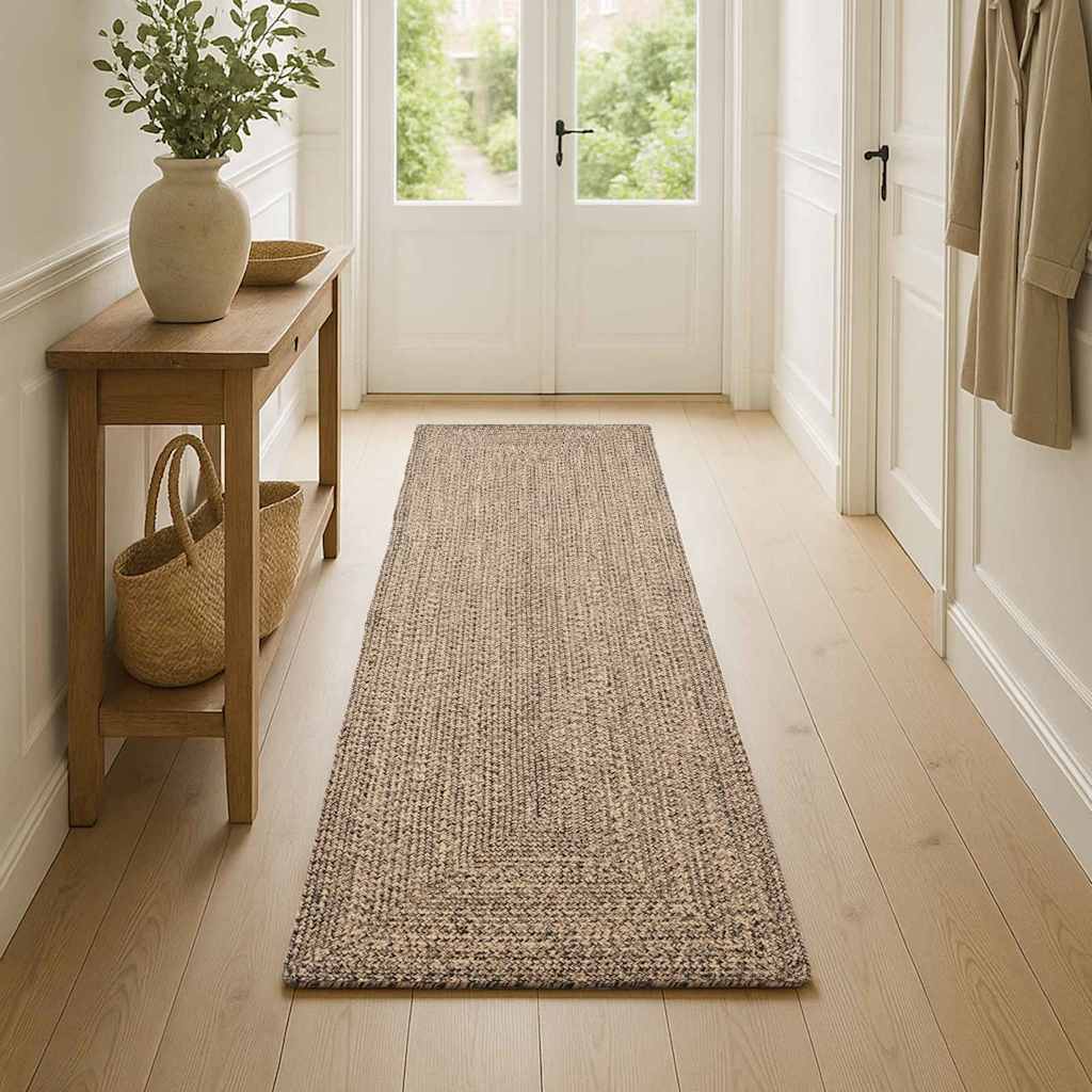 Vloerkleden Rechthoekig Naturel en Zwart 60 x 400 cm Jute is nu te koop bij PeponiXL, paradijselijk wonen!