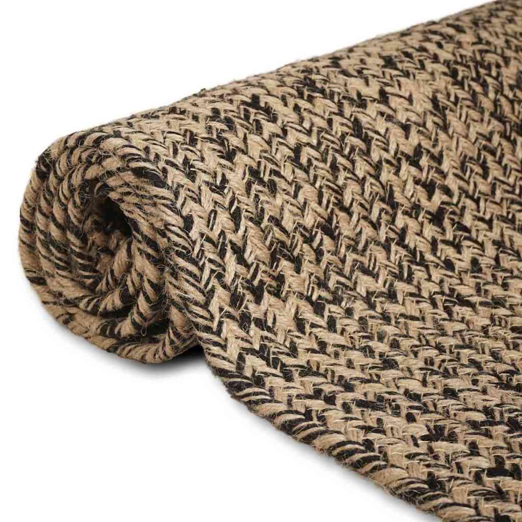 Vloerkleden Rechthoekig Naturel en Zwart 80 x 150 cm Jute is nu te koop bij PeponiXL, paradijselijk wonen!