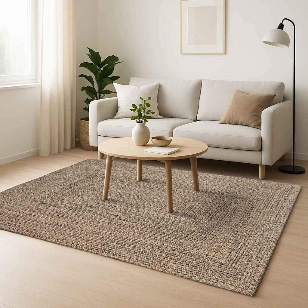 Vloerkleden Rechthoekig Naturel en Zwart 160 x 230 cm Jute is nu te koop bij PeponiXL, paradijselijk wonen!