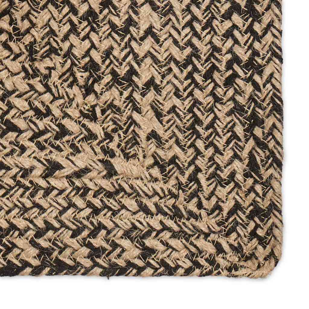 Vloerkleden Rechthoekig Naturel en Zwart 240 x 340 cm Jute is nu te koop bij PeponiXL, paradijselijk wonen!