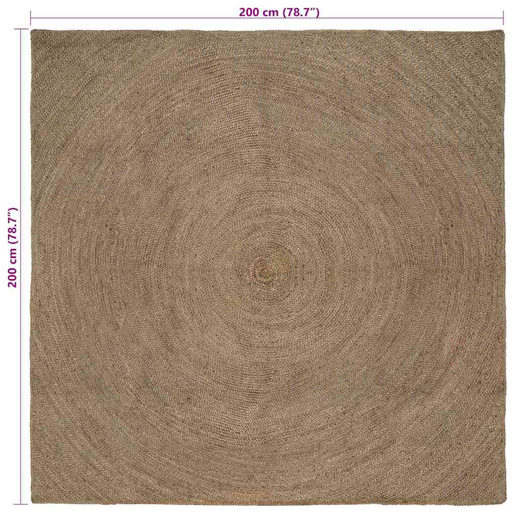 Vloerkleden Vierkant Grijs 200 x 200 cm Jute is nu te koop bij PeponiXL, paradijselijk wonen!